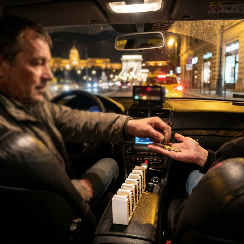Forint aprótartó taxis használatra, készpénzes fizetésnél gyors visszajáró adáshoz autóban vezetés közben