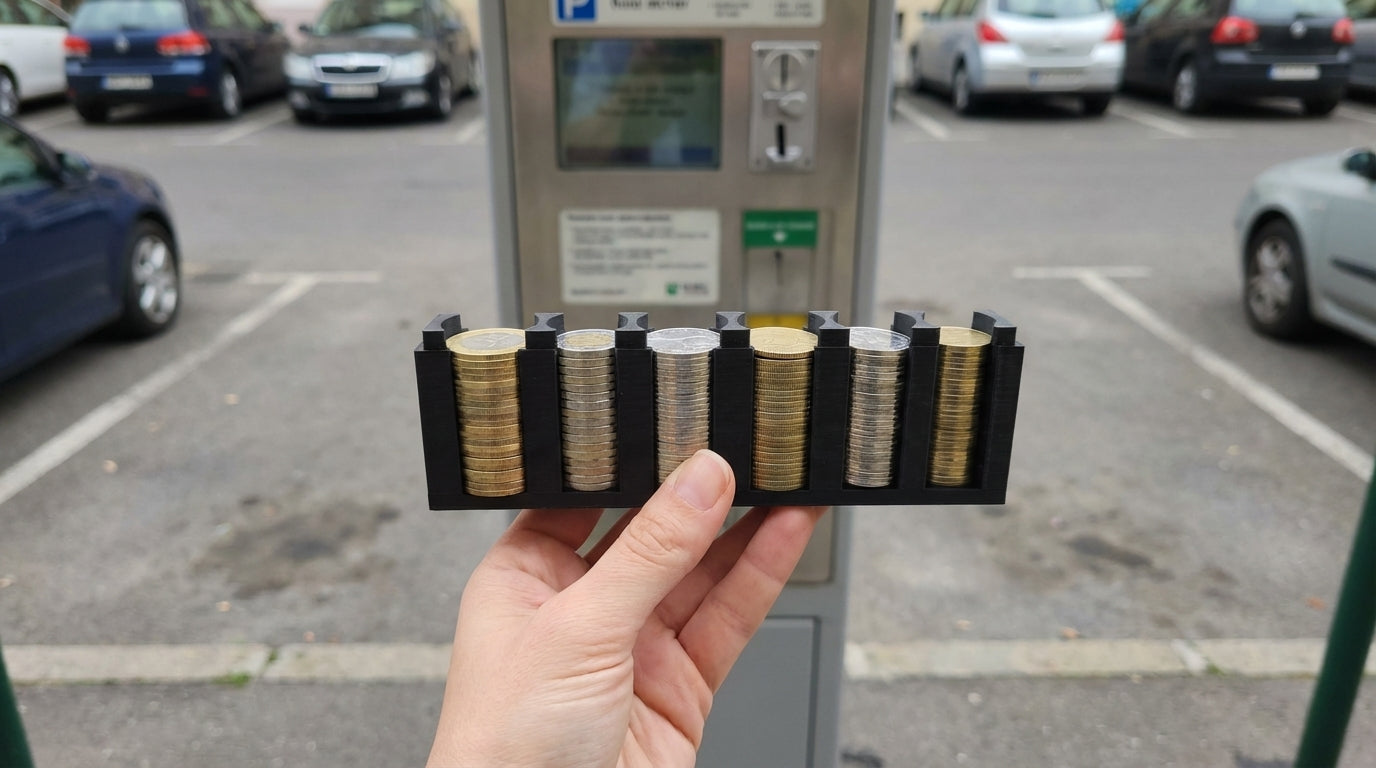 Forint aprótartó parkoláshoz, coin holder gyors fizetéshez parkoló automatánál, praktikus megoldás autósoknak